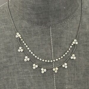Elegant Silver Necklace with Crystal Accents